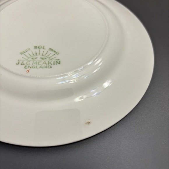 JG MEAKIN appetiser plates 6” SOL SUN 391413 FLORAL lot of 4 VNTG made England - Picture 8 of 14